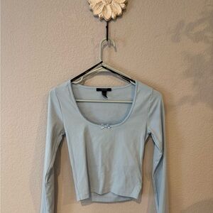 Forever 21 Light Blue Long Sleeve Top